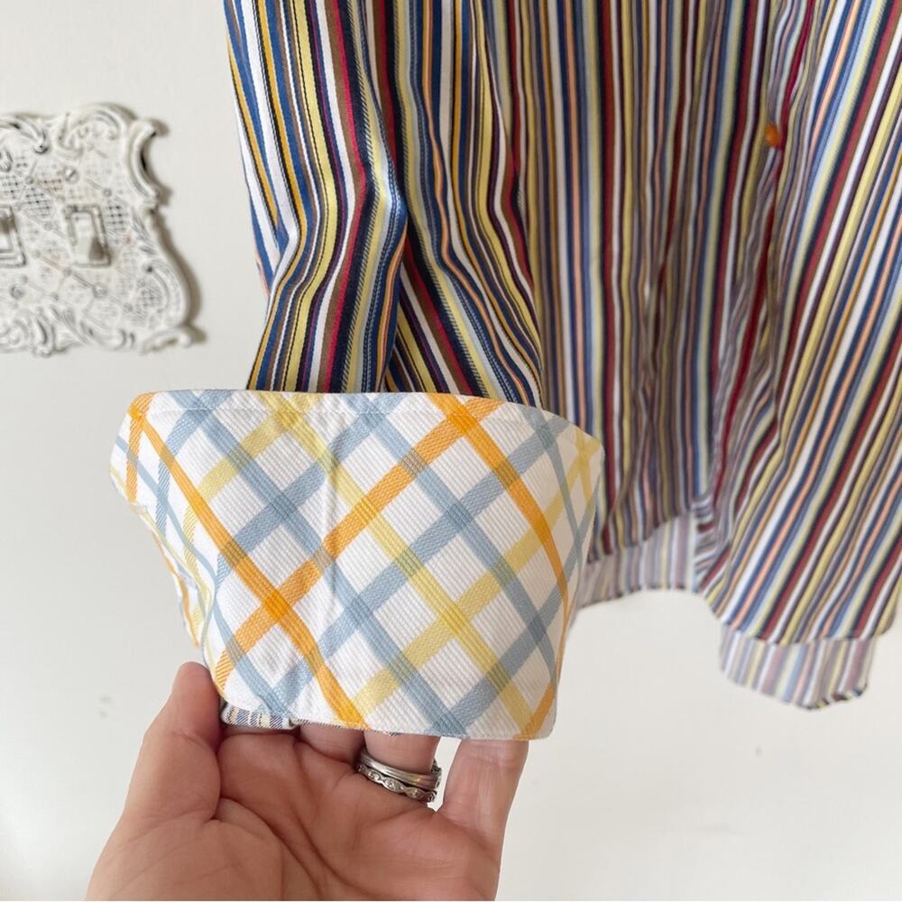 Thomas Dean Multicolored Striped Button Down Shirt XL - Picture 4 of 7